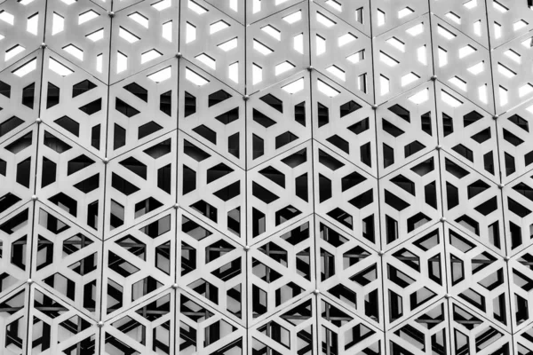 Die Textur Der Verkleidung Eines Gebäudes Aus Aluminiumblechen Mit Geschnitztem — Stockfoto