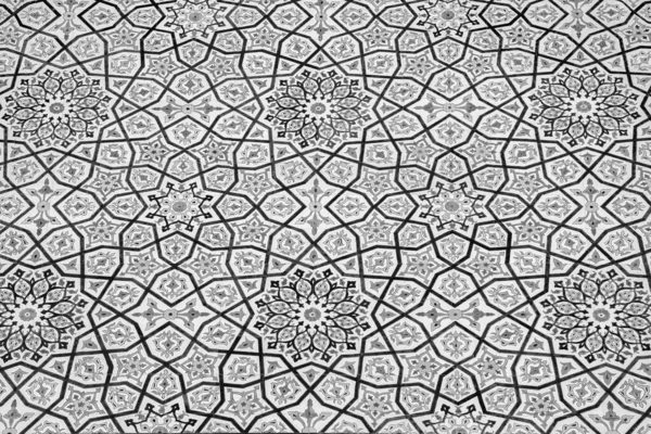 Черно Белый Геометрический Традиционный Исламский Орнамент Плитке Абстрактный Фон Дизайна — стоковое фото