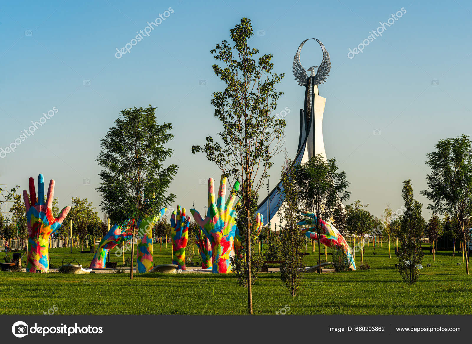 Uzbekistan Tashkent September 2023 Monument Independence Form Stele