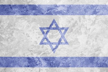Grunge marka kumaş arka planında İsrail bayrağı.