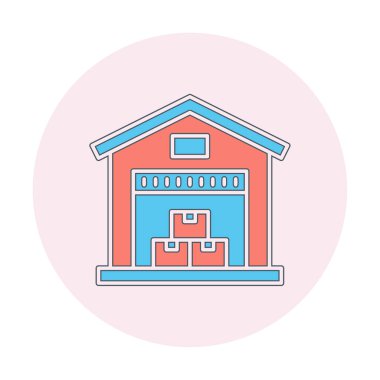 Web için depo vektör simgesinin basit illüstrasyonu