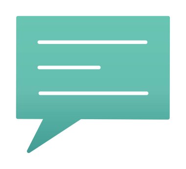 Sohbet simgesi soyut arkaplanda izole edildi