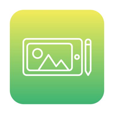 Grafik Tableti simgesi, vektör illüstrasyonu basit tasarım