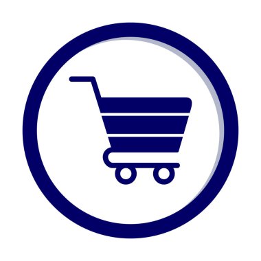 Alışveriş arabası simgesi, vektör çizimi basit tasarım