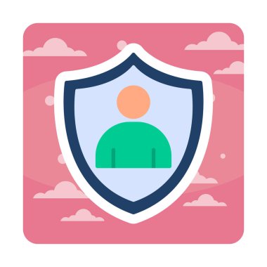 Hesap koruma simgesi vektör illüstrasyonuName