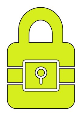 Beyaz arkaplanda asma kilit vektör çizimi