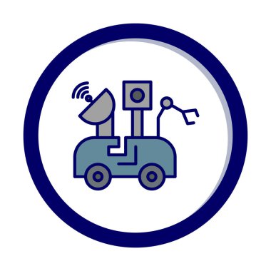 Ay Gezgini simgesi, vektör illüstrasyonu