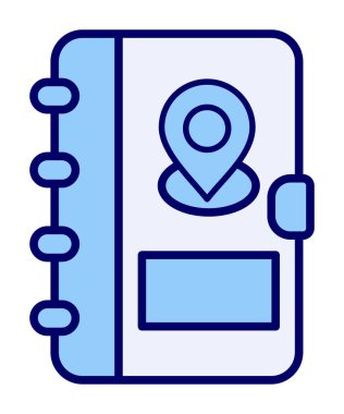 Soyut arkaplan vektöründe adres defteri simgesi izole edildi