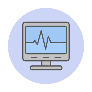 Ecg Okuma simgesi, vektör illüstrasyonu  