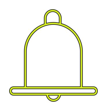 Basit Bildirim Zili simgesi, vektör illüstrasyonu