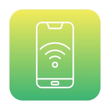 Akıllı telefondaki wifi imzası, basit simge vektör illüstrasyonu