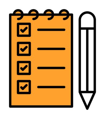 Not Defteri Yazma Web simgesi vektör çizimi