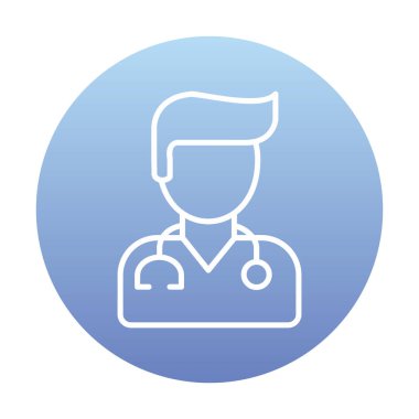 Erkek doktor simgesi, vektör illüstrasyon tasarımı