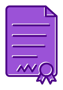 Beyaz arkaplanda diploma vektör illüstrasyonu