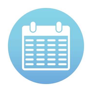 Takvim düzlüğü simgesi, vektör illüstrasyonu 