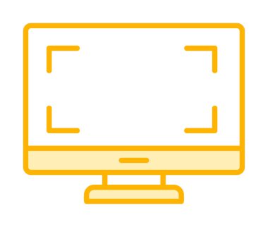 bilgisayar izleme simgesi, vektör illüstrasyonu basit tasarım