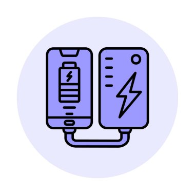 pil simgesi. renk çizgisi çizimi 