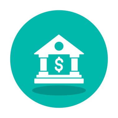 Beyaz arka plan üzerinde izole banka simgesi