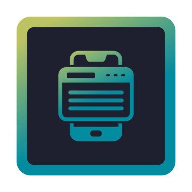 Basit Akıllı Telefon Tarayıcı simgesi, vektör illüstrasyonu