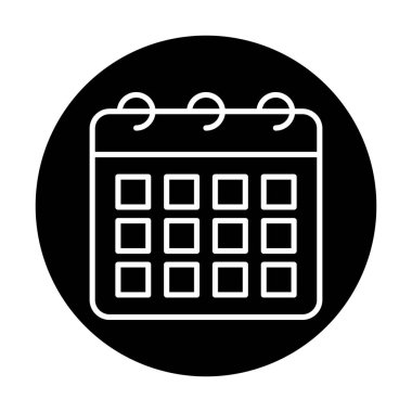 Takvim düzlüğü simgesi, vektör illüstrasyonu 
