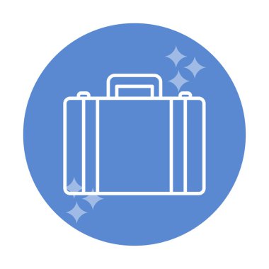 Evrak çantası vektör düz simgesi. İş durumu simgesi, bavul emojisi, vektör illüstrasyonu