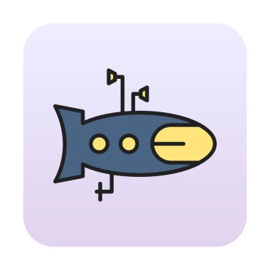 denizaltı simgesi web basit illüstrasyon