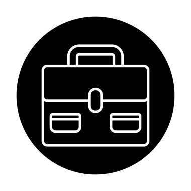 Evrak çantası vektör düz simgesi. İş durumu simgesi, bavul emojisi, vektör illüstrasyonu