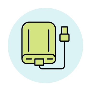 harici sabit disk simgesi, vektör illüstrasyonu basit tasarım