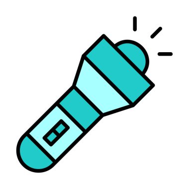 Seyahat fenerinin düz simgesi. Renkli vektör çizimi