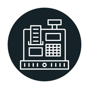 Kasiyer Makine simgesi vektör illüstrasyonu