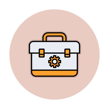 Araç takımı, araç kutusu düz simgesi, vektör illüstrasyonu