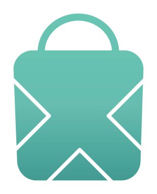 Alışveriş poşeti simgesi, vektör illüstrasyonu basit tasarım