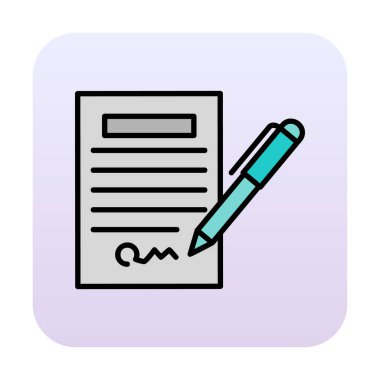 contract icon, vector illustration simple design