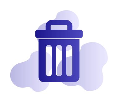 Çöp kutusu web simgesi, vektör illüstrasyonu