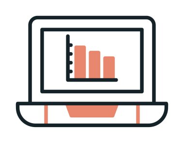 Çevrimiçi Bar Grafik simgesi vektör illüstrasyonu