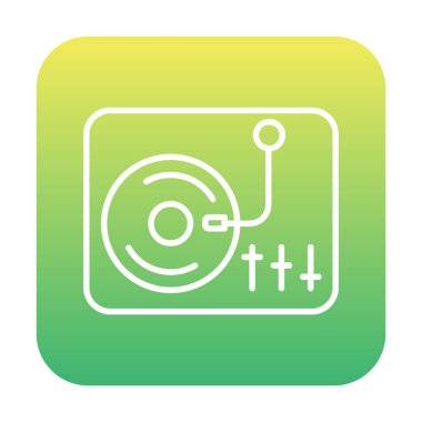 Basit vinil oynatıcı Turntable simgesi, vektör illüstrasyonu