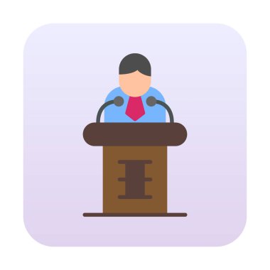 Basit Brifing simgesi, vektör illüstrasyonu