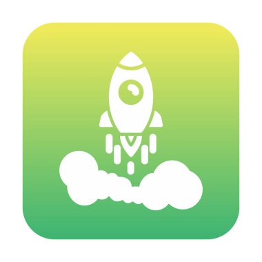 Basit uzay gemisi simgesi, vektör illüstrasyonu