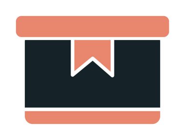 Teslimat kutusu simgesi, vektör illüstrasyonu basit tasarım