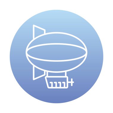 zeplin simgesi, beyaz arkaplanda izole edilmiş düz stil zeplin