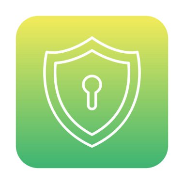 Anahtar deliği düz simgesi olan kalkan, vektör illüstrasyonu