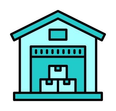 Web için depo vektör simgesinin basit illüstrasyonu