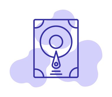 Sabit disk simgesi, vektör illüstrasyonu basit tasarım