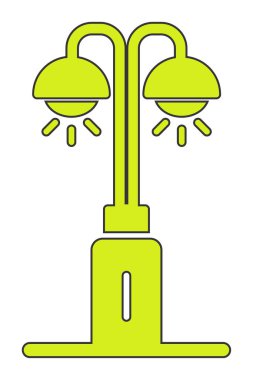 Beyaz arkaplanda park lambası simgesinin vektör illüstrasyonu