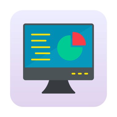 Çevrimiçi Pie Grafik ikonu vektör illüstrasyonu