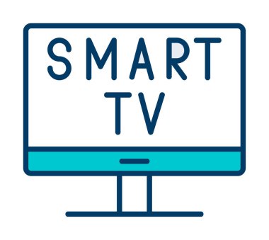 Basit Akıllı TV simgesi, vektör illüstrasyonu