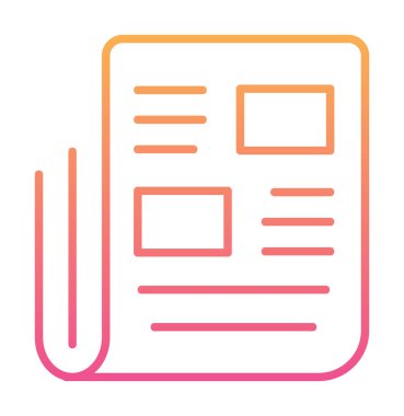 Haber kağıdı simgesi, vektör illüstrasyonu basit tasarım