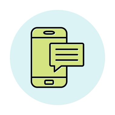 Basit sohbet simgesi, konuşma balonu, vektör illüstrasyonu