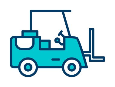 Forklift ikon vektörü. İnce çizgi işareti. izole edilmiş sınır sembolü çizimi
