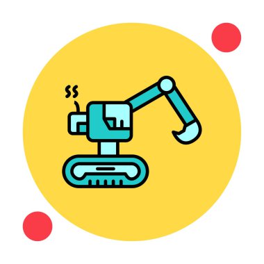 Kazı düz simgesi, vektör illüstrasyonu